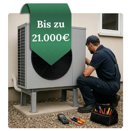 Installation einer Wärmepumpe mit staatlicher Förderung bis zu 70 Prozent