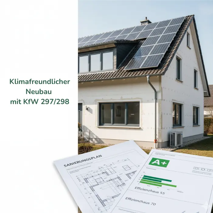 Klimafreundlicher Neubau mit Photovoltaikanlage und Effizienzhaus-Nachweis