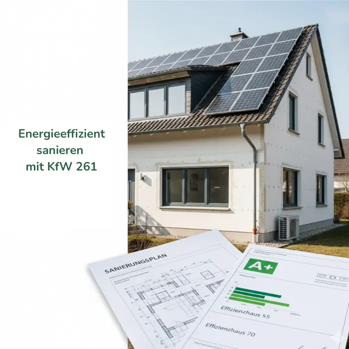 Energieeffizient saniertes Wohnhaus mit Photovoltaikanlage und Sanierungsplan