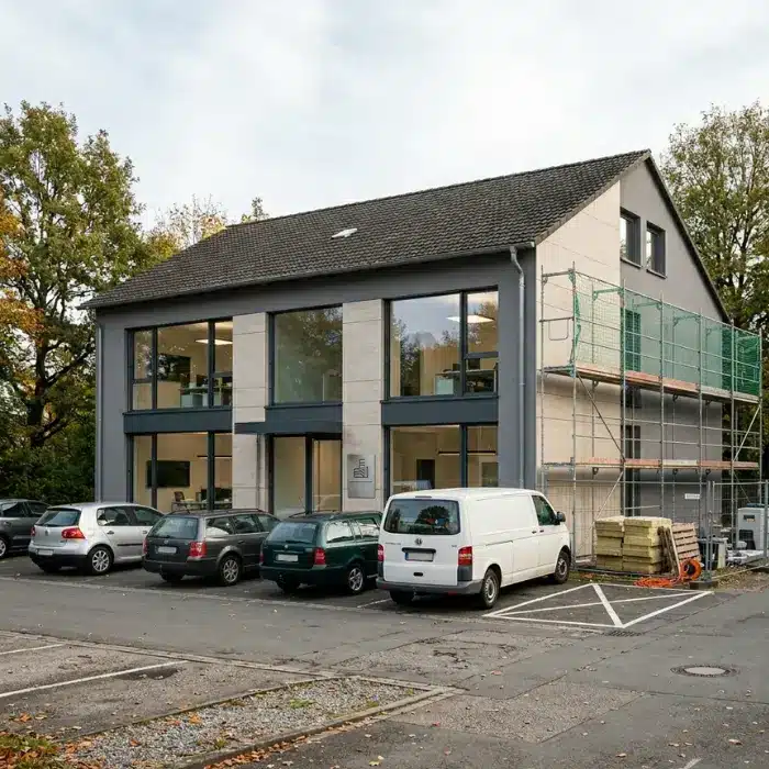 Bürogebäude mit Parkplatz und energetischer Sanierung im Rahmen einer professionellen Energieberatung